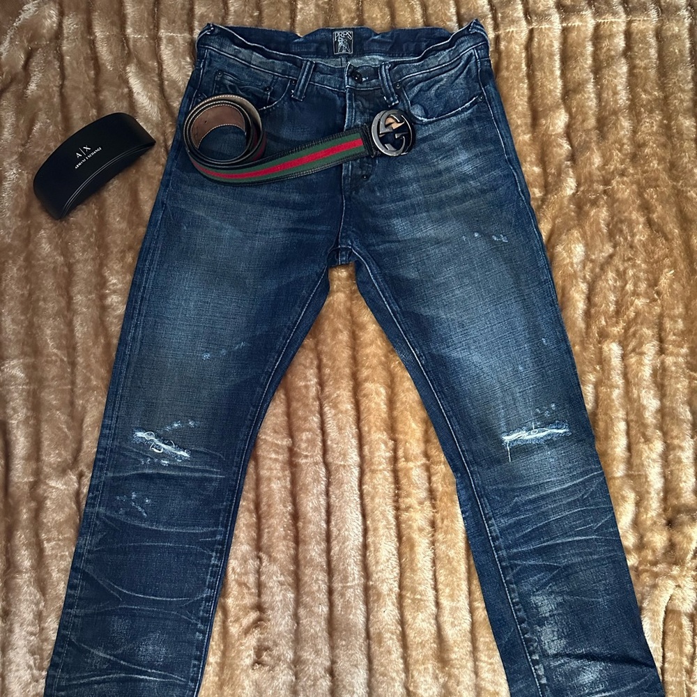 Mens PRPS Jeans Indigo Blue NWOT w/Frayed Knees.  Sz 31